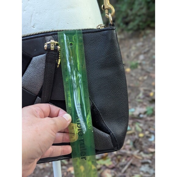 Coach Women's Satchel Crossbody Leather Bag Black with Nubuck & Gunmetal Design - Picture 10 of 15